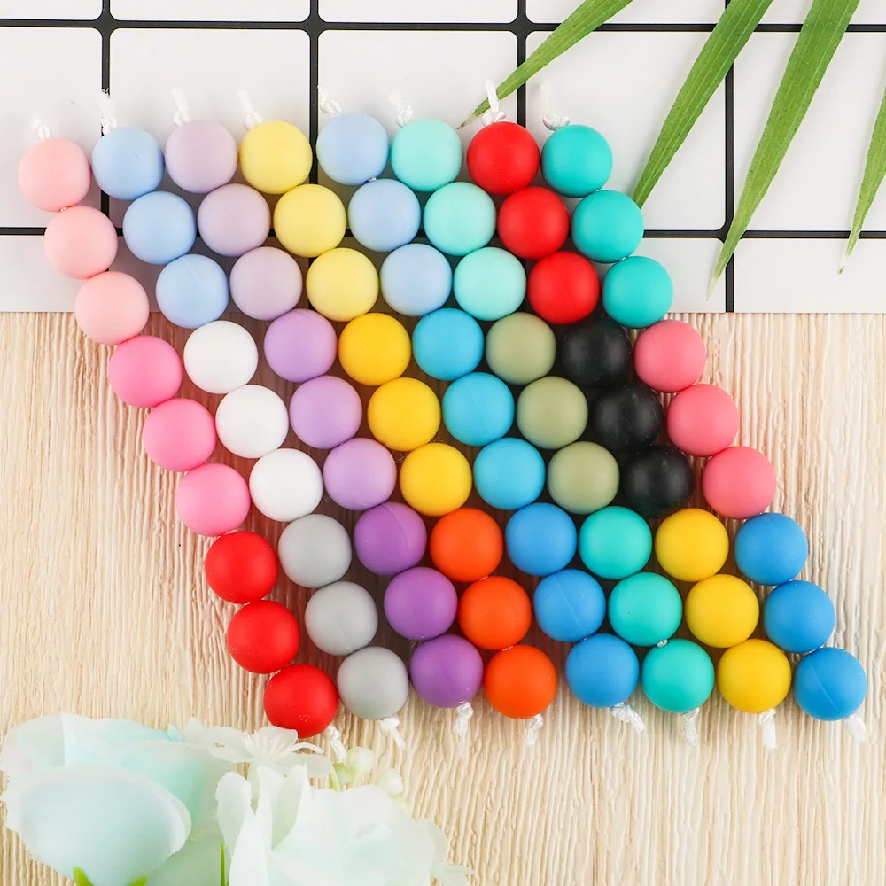 

Sunrony 500Pcs Silicone Beads 12mm Baby Teether DIY Pacifier Chain Bracelet BPA Free Kids Care Molar Necklace Accessories Toys