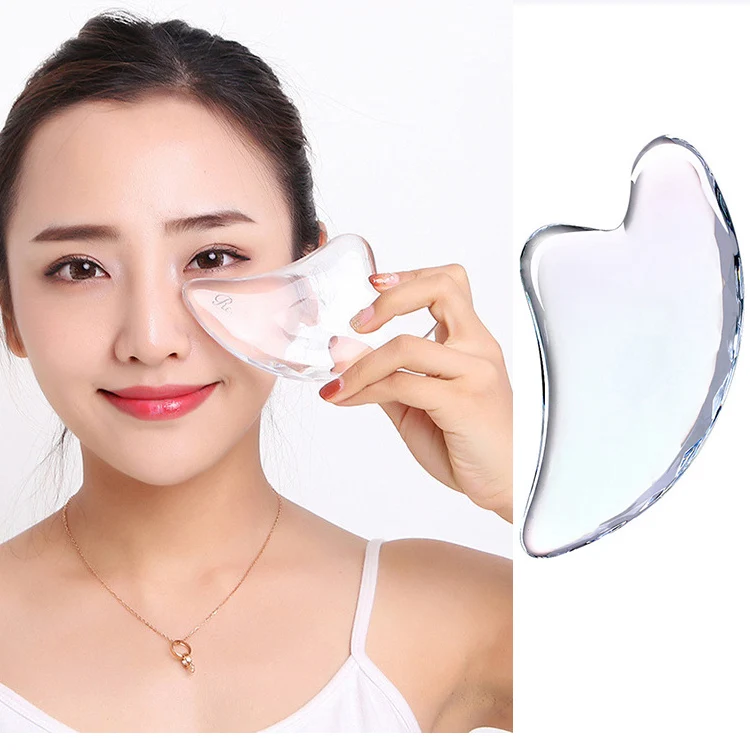 

Guasha Massage Transparent 3D Face Massag Crystal Resin Beeswax Gua Sha скребок Board Acupoint Eye Care SPA Body Massager Tool