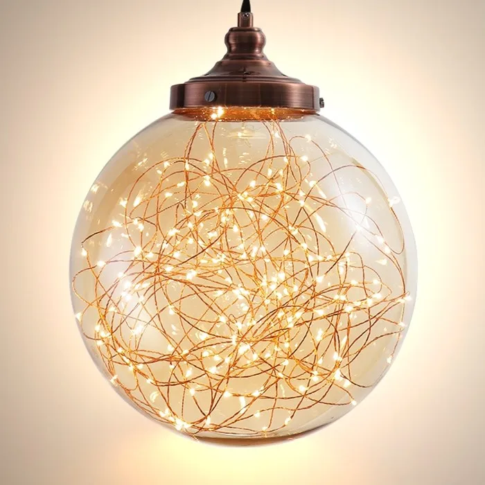 Современный стеклянный шар подвесной светильник для столовой гостиной