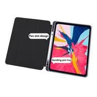 for ipad air4 protective cover with pen slot 2020 tri fold sleep for ipad pro 11 silicone flat protective leather case