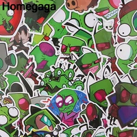 homegaga 38pcs cartoon aliens sticker creative badges pvc stickers decorative wall notebook phone motor scrapbooking decal d2293