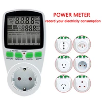 digital wattmeter lcd energy meter france italy chile au us uk eu plug electricity kwh power meter measuring outlet analy