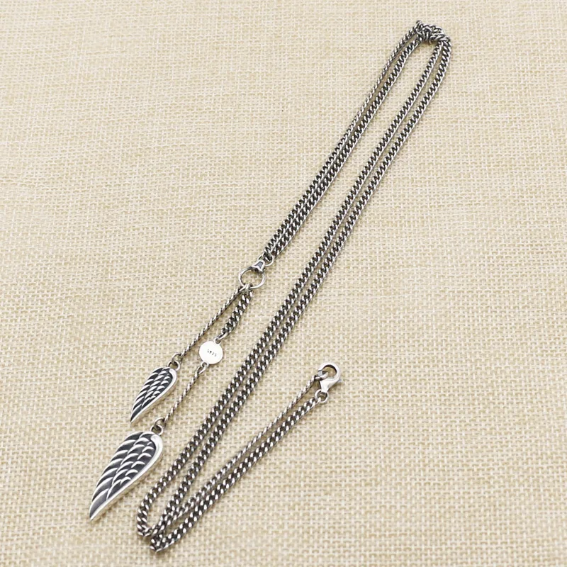 

S925 Sterling Silver Necklace Personality Fashion Net Red Simple Temperament Wild Wing Style Jewelry