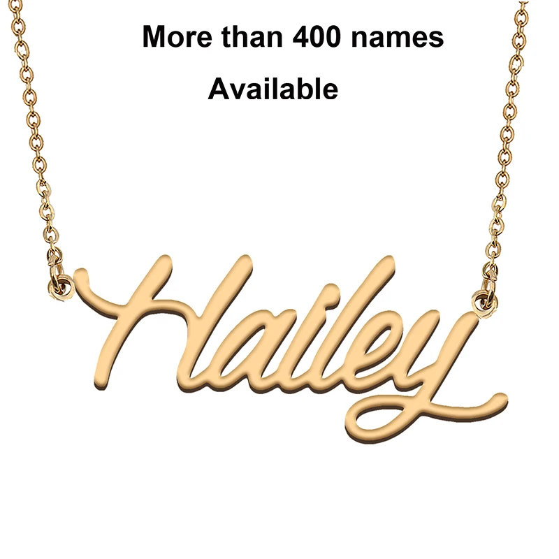

Cursive Initial Letters Name Necklace for Hailey Birthday Party Christmas New Year Graduation Wedding Valentine Day Gift