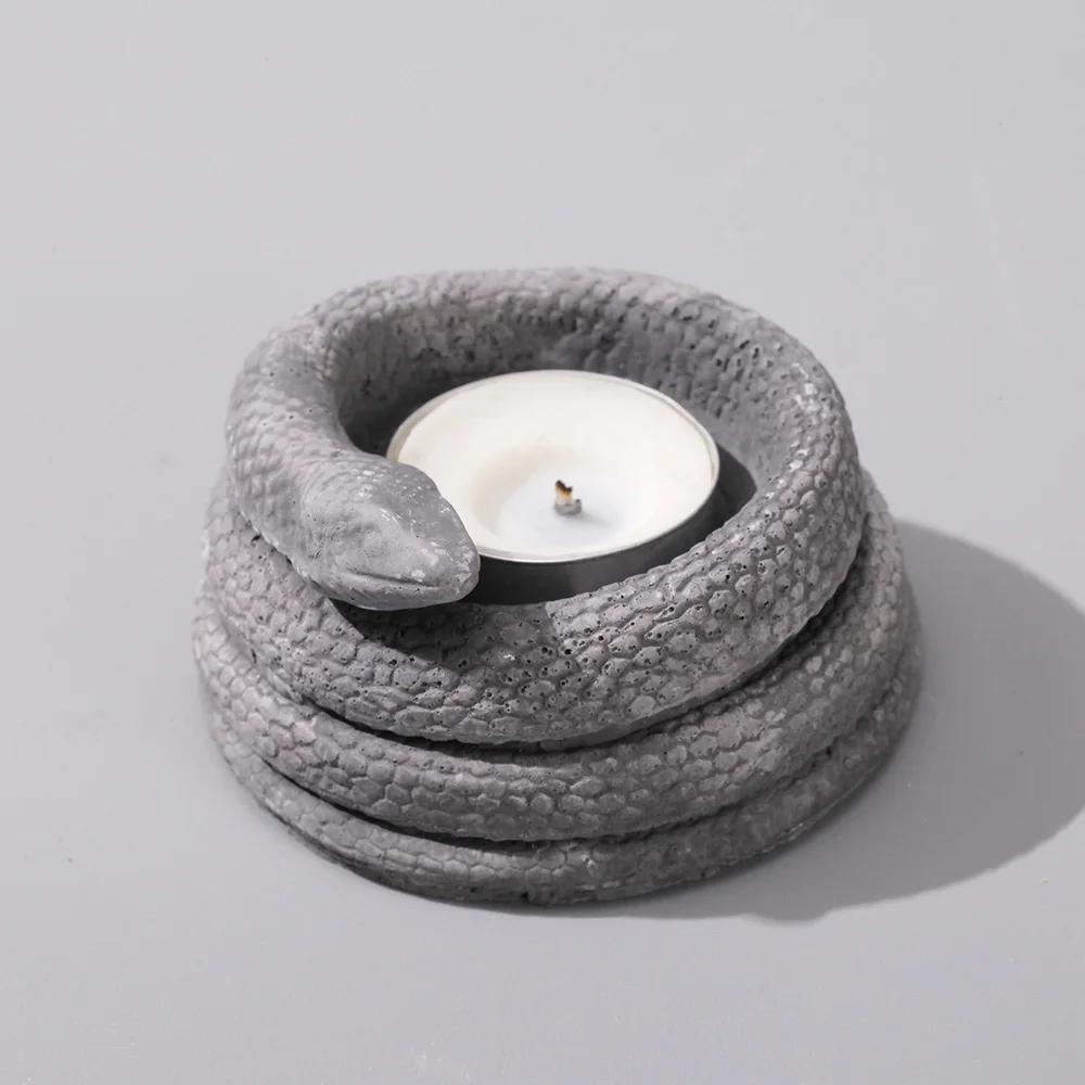 Бетонный подсвечник силиконовая форма Змеиный спиральный дизайн из смолы