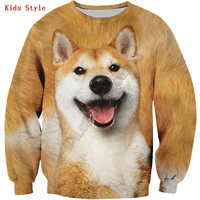 shiba inu kids sweatshirt 3d printed hoodies pullover boy for girl long sleeve shirts kids funny animal sweatshirt