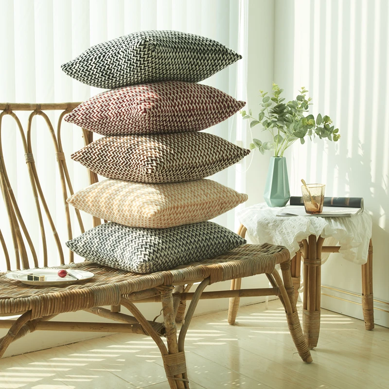 

LuanQI Double-sided Plush Woven Cushion Cover Autumn Winter Soft Pillow Case 45x45 cm Christmas Decoration For Home Navidad 2021