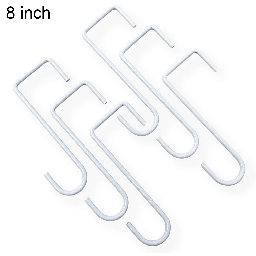 

6Pcs White Steel Hangers Indoor Flower Baskets Outdoor Fence Gardening Hooks