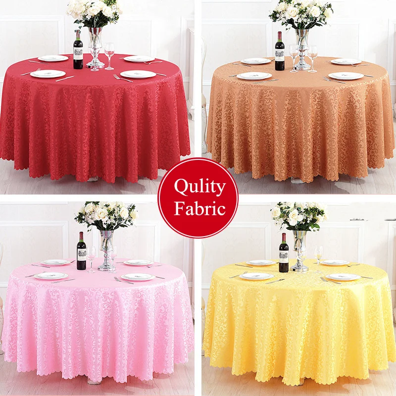 

Anti-dirty Classical Tablecloth Round Jacquard Table Clothes Banquet Europe Style Desk Covers For Hotel Wedding Party Decoration