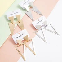 1 pair exaggerated geometric earrings for women simple triangles earring fashion brushed metal earings jewelry