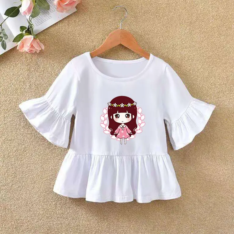 

Girls short Sleeve T-shirts cotton Cartoon t-shirts Baby Girls Tops T-shirt summer Children unicorn Clothing P72