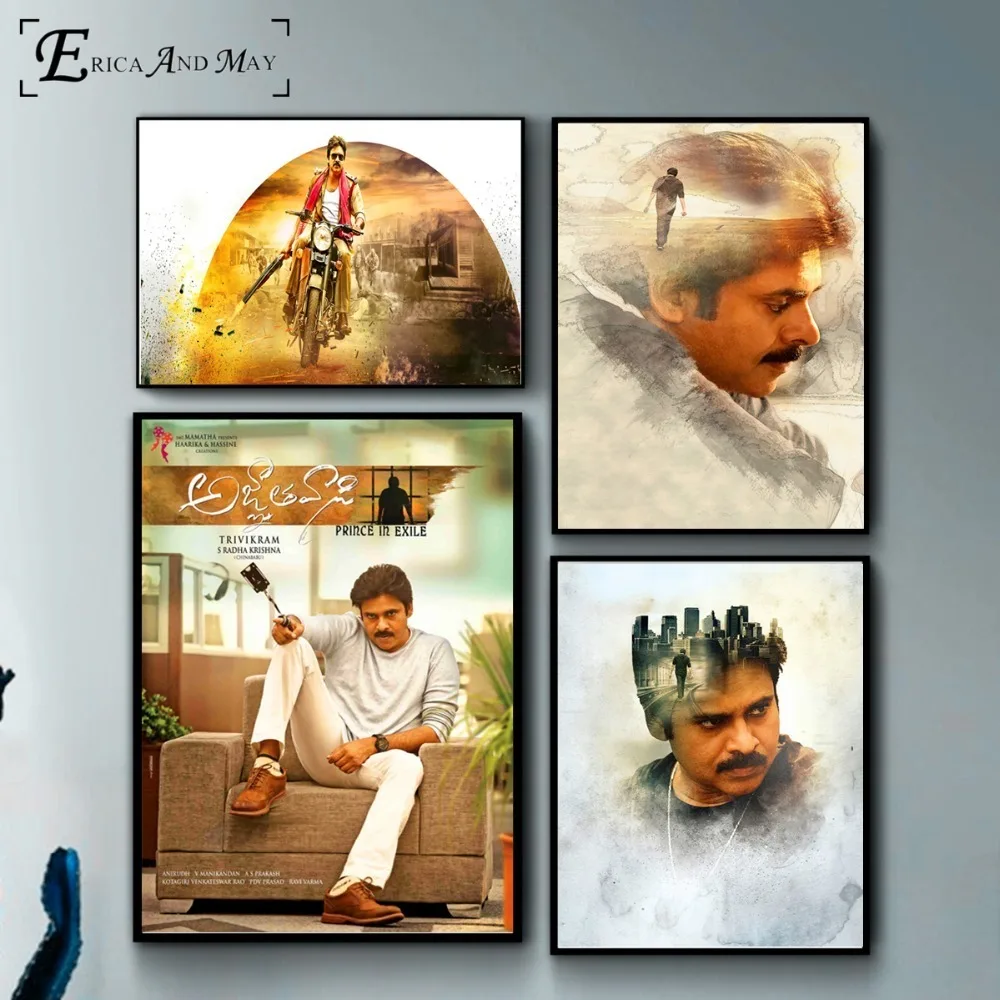 

Kalyan Pawan India Movie Star Poster And Print Canvas Art Painting Wall Pictures For Living Room Decoration Home Decor No Frame