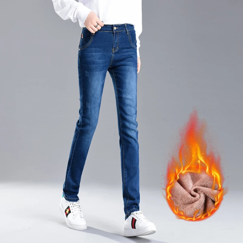 Плотные Флисовые женские Лоскутные зимние теплые брюки карандаш стрейч с