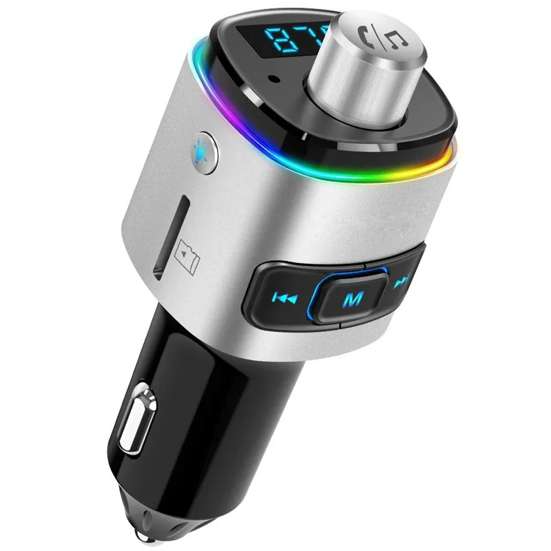 Fm-передатчик Автомобильный Bluetooth беспроводной QC 3,0 быстрое зарядное устройство двойной USB Громкая связь MP3-плеер U диск TF кард-ридер автомобильное зарядное устройство
