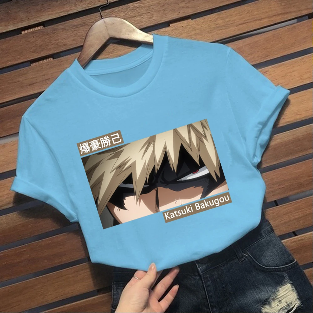 

Harajuku My Hero Academia Fashion Japanese Anime T Shirt Men Bakugou Katsuki Funny T-shirt Cool Streetwear Couple Hip Hop Top