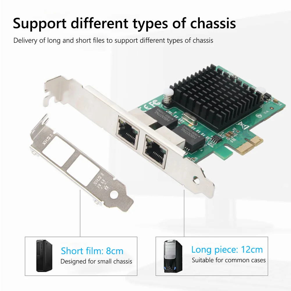 

2 Port PCIE X1 Dual port Gigabit Ethernet Port For Intel 82575EB Network Card Adapter Desktop 1000Mbps Network Controller Server