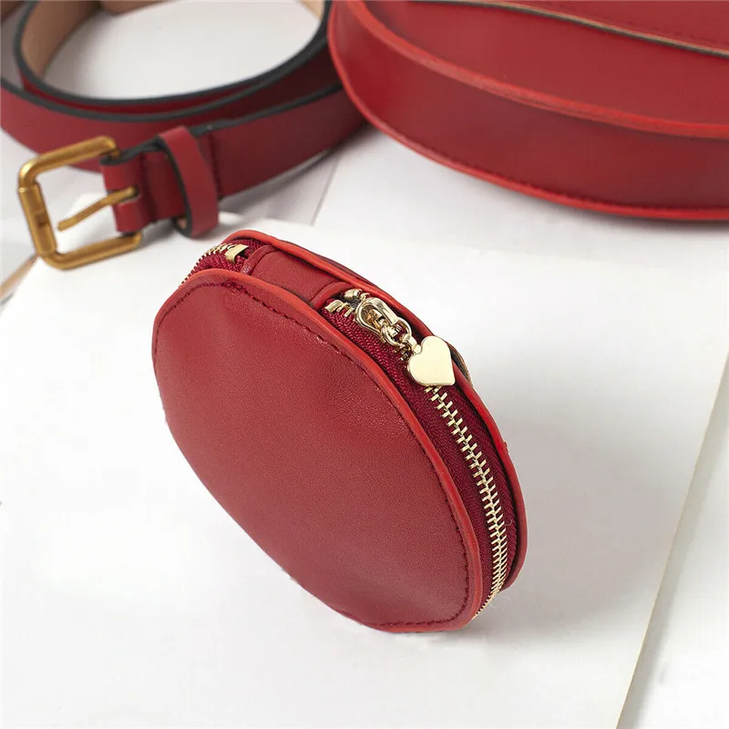 

NoEnName-Null Vintage Waist Fanny Pack Women PU Leather Belt Waist Bag Pouch Travel Hip Bum Bag Women Mini Chest Tote Purse