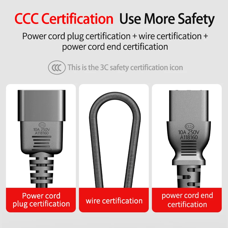 GCX IEC C13 к C14 удлинитель питания мужчин и женщин 17AWG 16 AWG кабель для Dell PC монитор