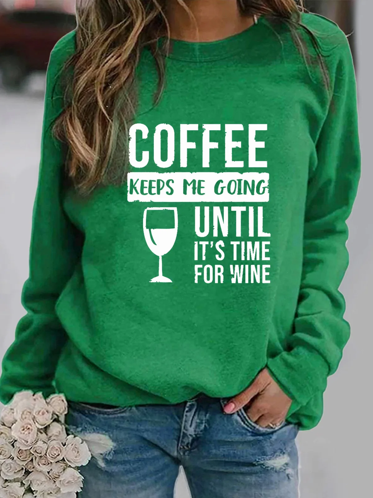 Women Hoodie Coffee Keep Me Going Letter Printed Hoodies Women Fleece Long Sleeve O Neck Loose Sweatshirt Girls Pullovers Winter