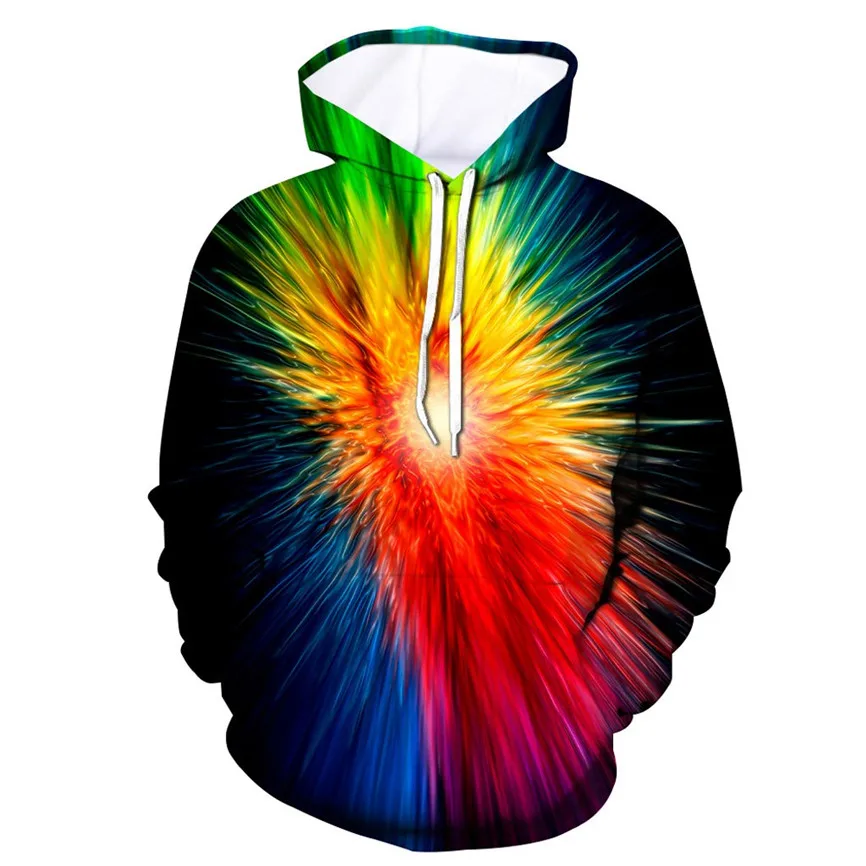 Plus Size Hoodies Men's Multicolor Hip Hop New 3D Printed Loose Long Sleeve Sweatershirt Tops Men Moletom Masculino Com Capuz Y8 | Мужская