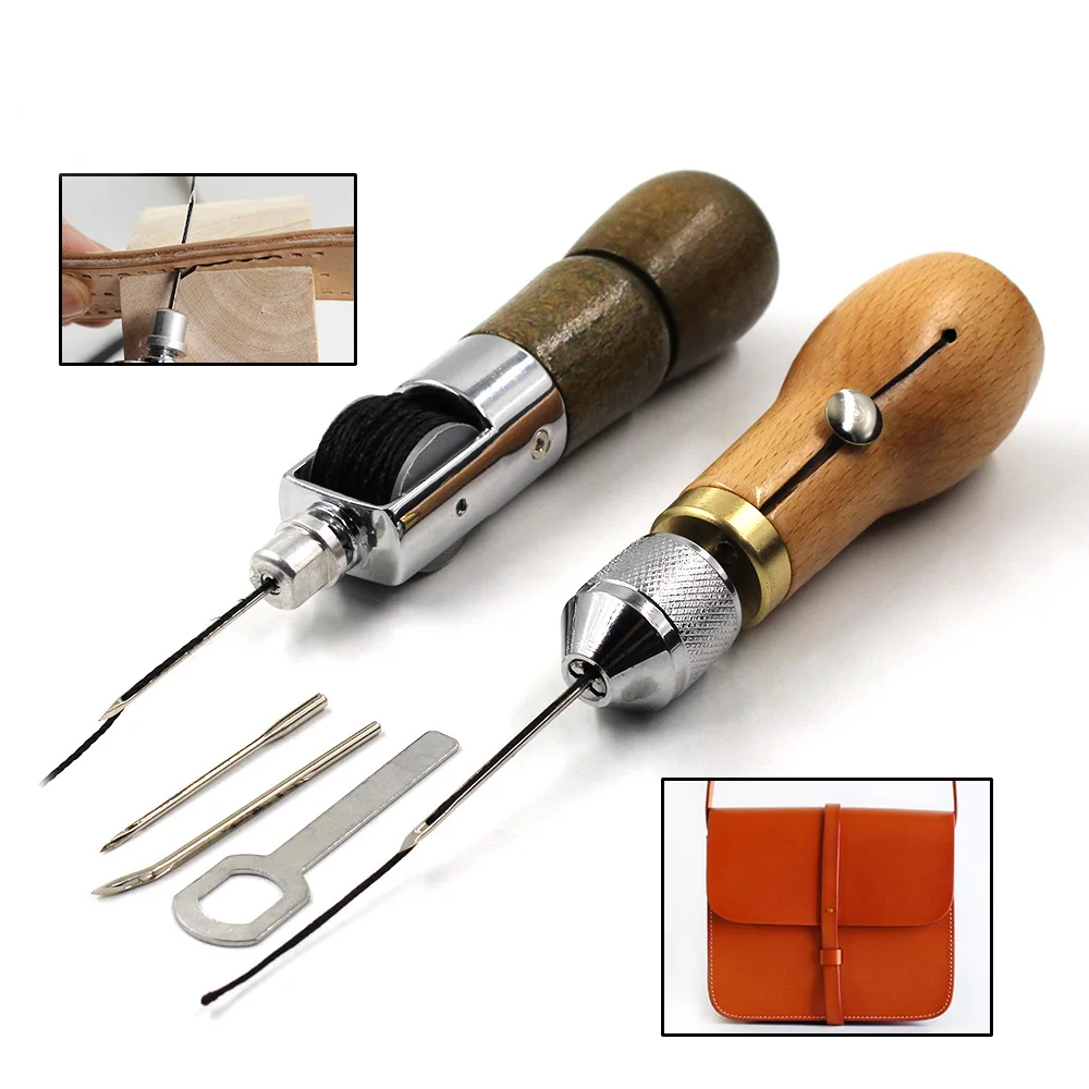 

DIY Hand Sewing Machine Waxed Thread for Leather Leather Sewing Tool Leather Craft Edge Stitching Belt Strips Shoemaker Tools