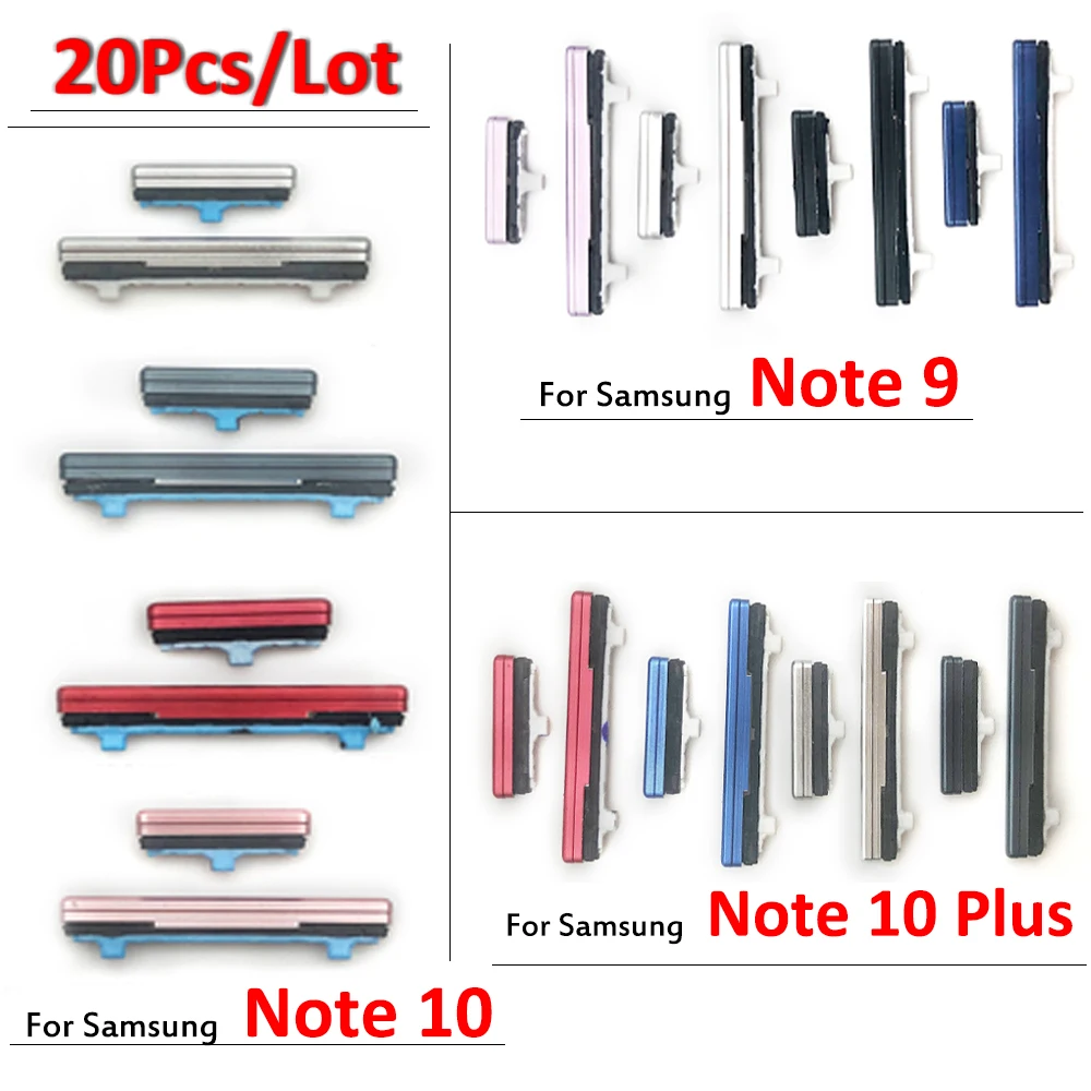 

20Pcs/Lot，New Side Keys Power and Volume Buttons Repair For Samsung Galaxy Note 9 10 Plus Power Volume Side Button Key