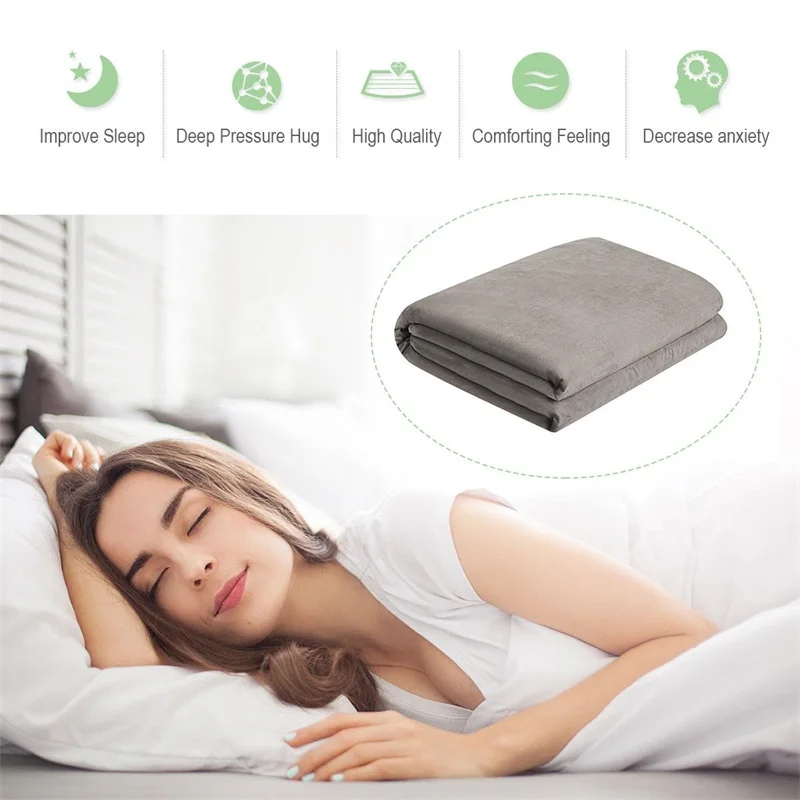

Heavy Gravity Sensory Weighted Blankets with Cover Glass Beads Adult Children Anti-Pilling Blanket HT0999