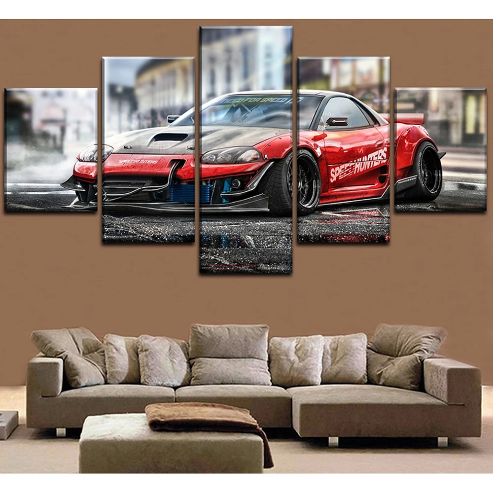 

Home Decoration Canvas Painting 5 Pieces HD Prints Car Wall Art Landscape Modular Office Creative Frame Pictures Artwork Poster