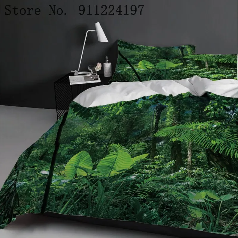 Зеленые джунгли пуховое одеяло покрывало стеганное ватное Постельное белье 3D