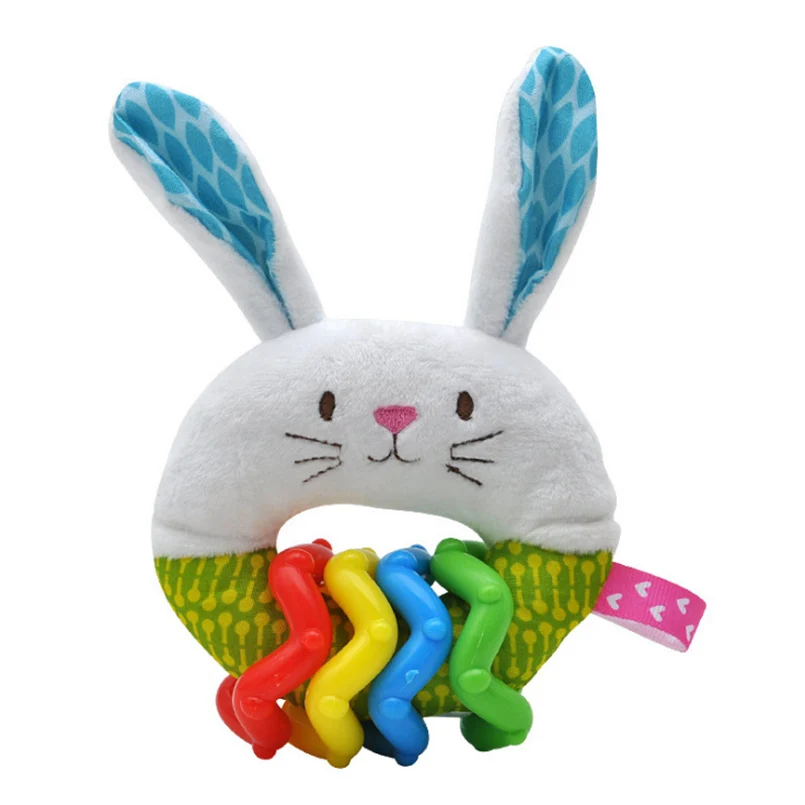 

Baby Toys Cartoon Baby Hand Ring Rattles Toys Baby Toys 0-12 Months Soft Hand ring bell Plush Baby Teether Soothing hand toys