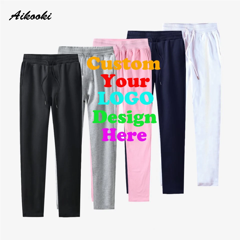 Брюки на заказ с логотипом текстовым фото 3D принтом мужские женские