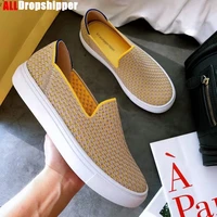 2022 womens loafers flat shoes zapatos de mujer autumn round ballerine femme tenis feminino casual ladies weaving lazy shoes