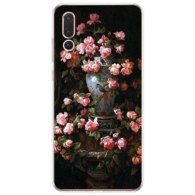 Розовый цветок пион на вазе узор мягкий Силиконовый ТПУ чехол для телефона Huawei P9