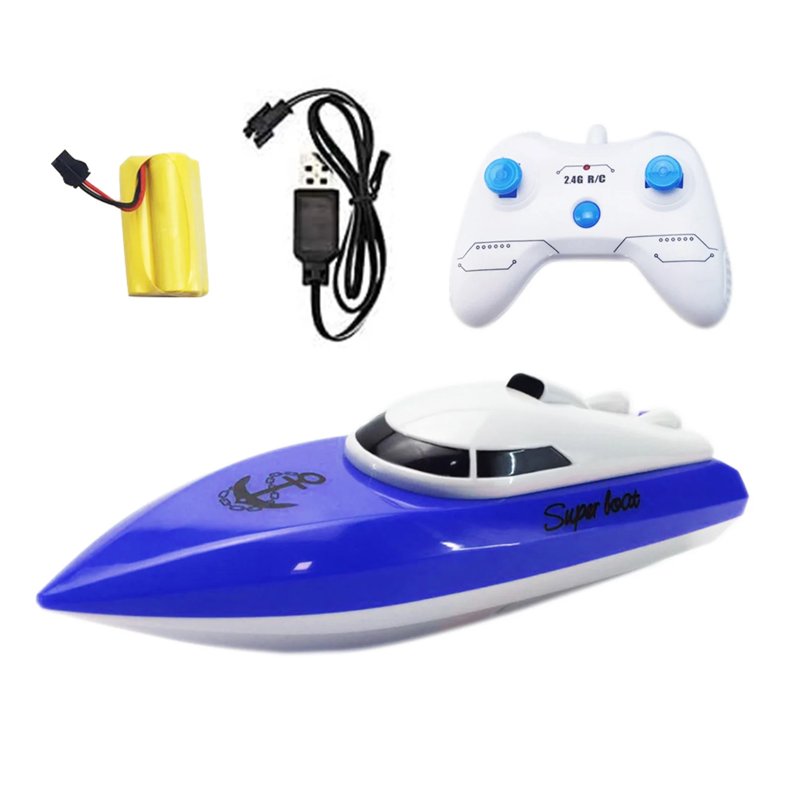 Remote Control Boat for Pools 12mph RC with 2 Rechargeable Battery and White 2.4GHz Pool Toys Kids |