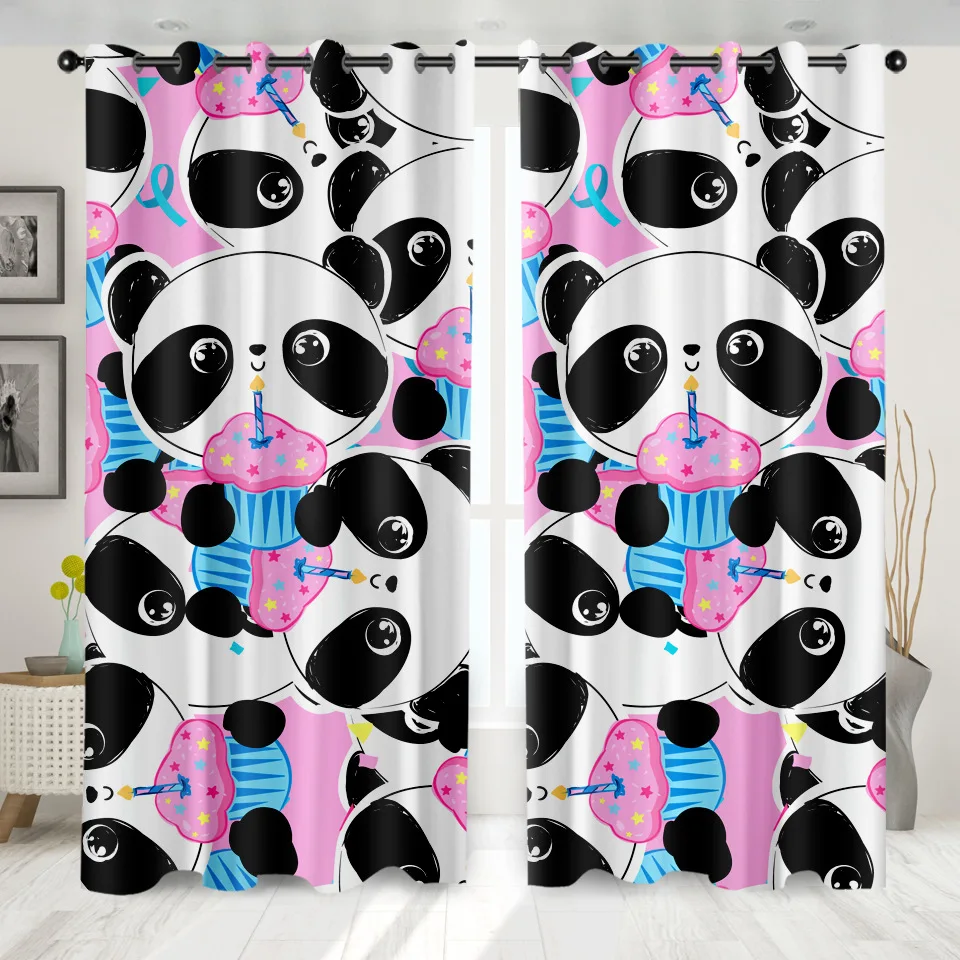 ONGLYP симпатичные панды занавески для гостиной мультфильм Блэкаут спальня
