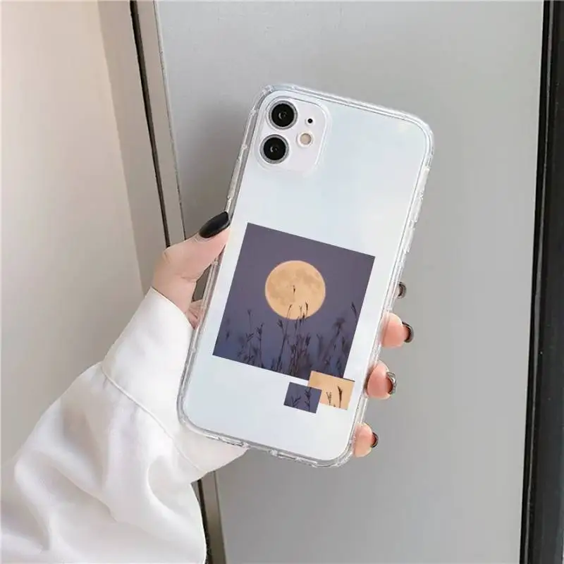 

Beautiful aesthetic yellow sunflower Phone Case Transparent for iPhone 11 12 mini pro XS MAX 8 7 6 6S Plus X 5S SE 2020 XR