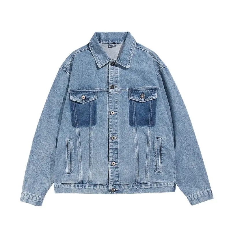 

Tuan. High quality autumn new men's denim jacket, loose holes casual large denim jacket