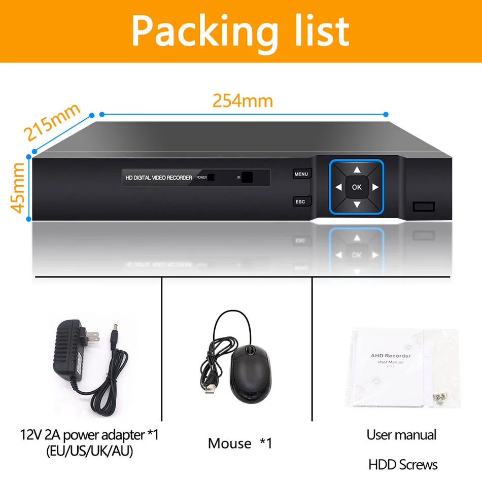 5M-N 5 в 1 4CH AHD/TVI/CVI/CVBS/IP DVR безопасности CCTV видео рекордер P2P VGA HDMI для ip-камеры xmeye