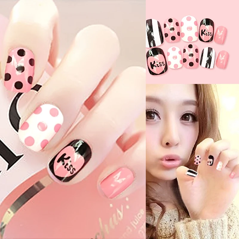 24 шт. накладные ногти Индивидуальные DIY маникюрные украшения поддельные наклейки