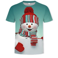 2021 childrens summer new 3dt shirt santa claus 3d digital printing t shirt teen fashion comfortable o neck short sleeve