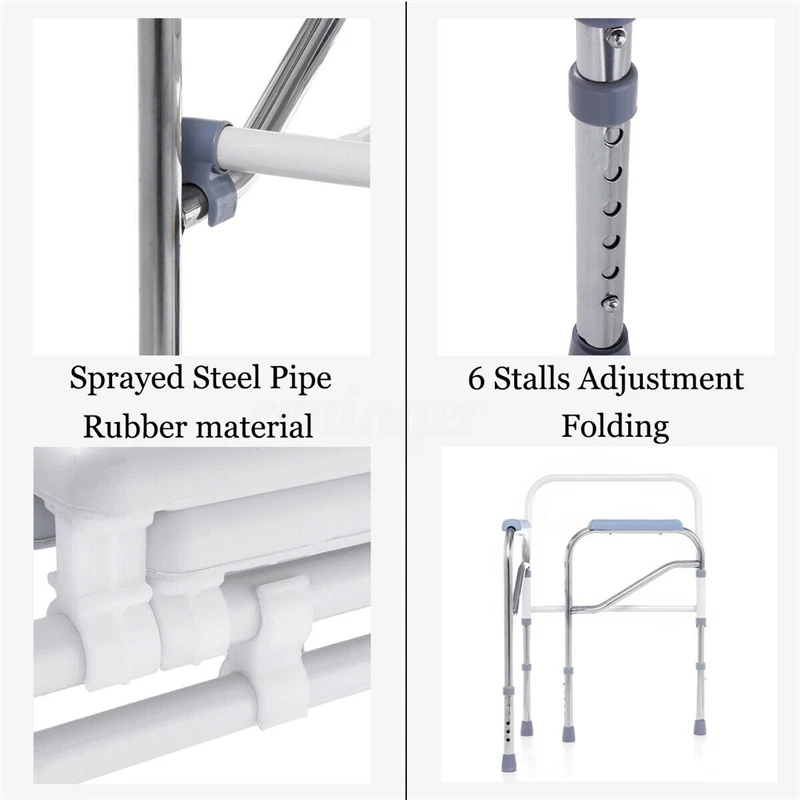 구매 접이식 휴대용 침대 옆 욕실 변기 화장실 편리한 화장실 좌석 샤워 의자 노인들을위한 미끄럼 방지 다리