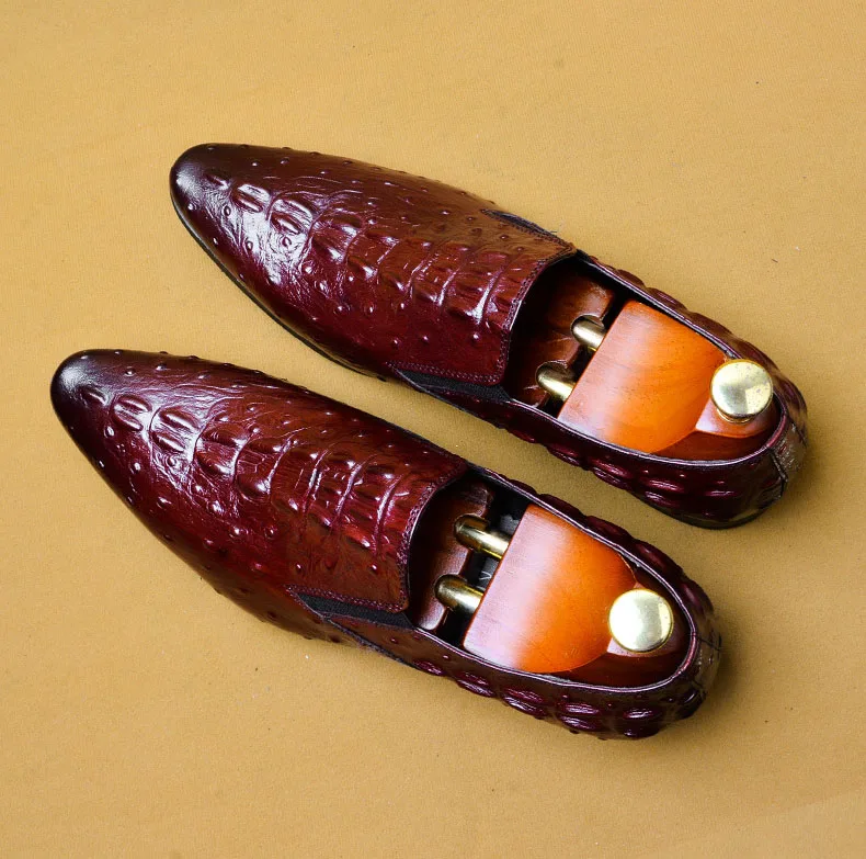 Повседневная мужская обувь с узором крокодиловая кожа Высококачественная