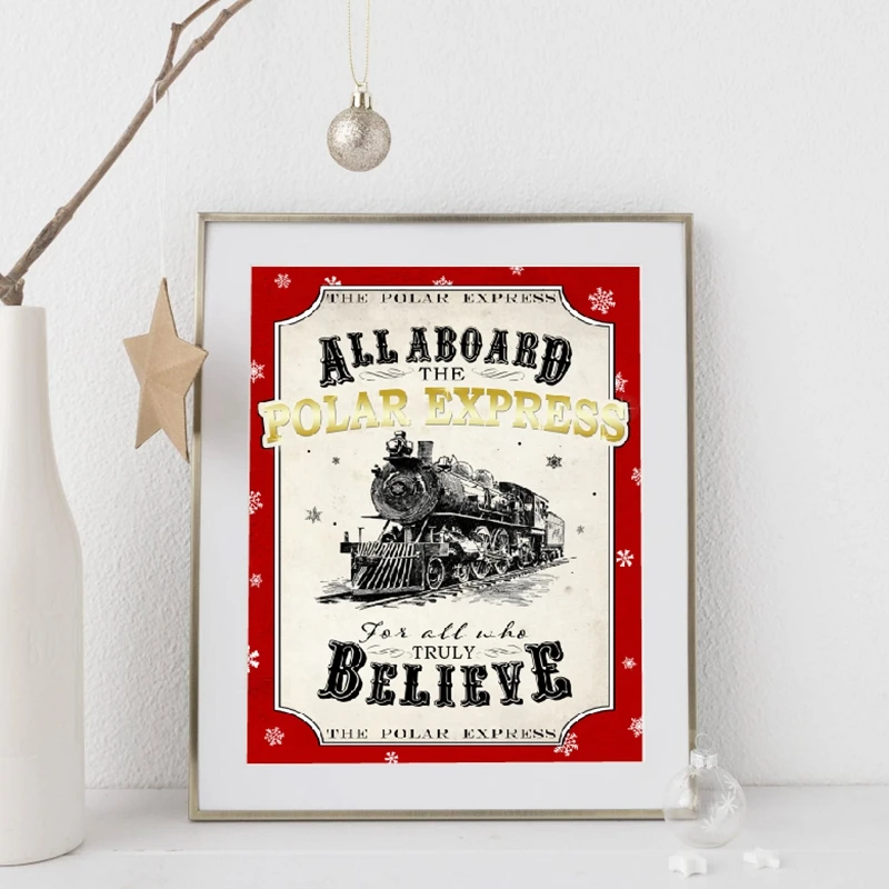Настенный художественный постер картины Рождественская вывеска полярной