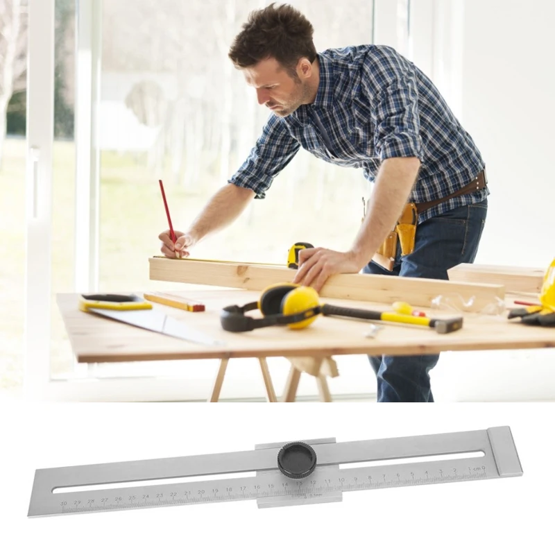 

200/400/500mm Parallel Ruler Marker Gauge Precise Marking Gauge Sliding Line Ruler 0.1mm High Accuracy Measuring Gauge