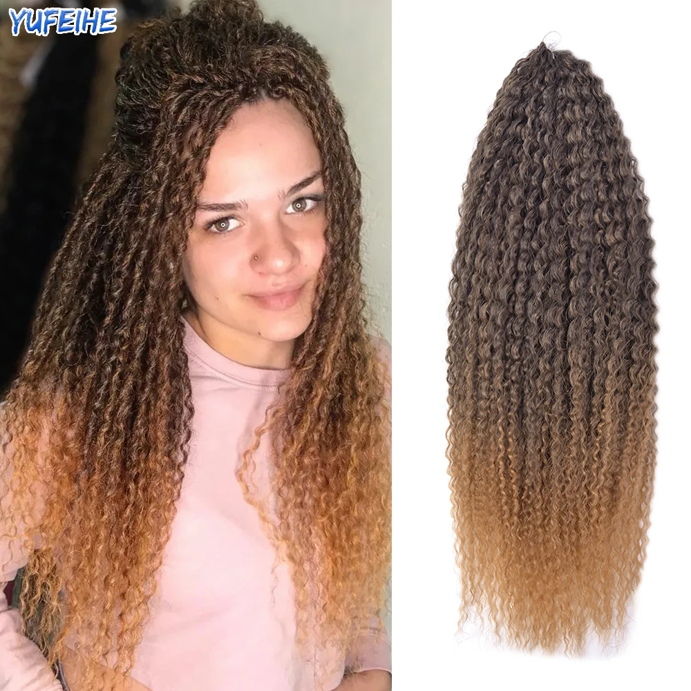 

20 28Inch Soft Afro Kinky Curly Marly Hair Black Brown Ombre Crochet Braids Yaki Synthetic Braiding Hair Extensions For Women