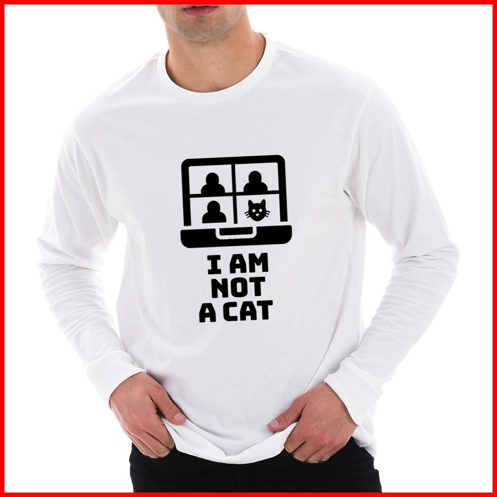 

TARCHIA Men T Shirt 2022 Fashion i AM NOT CAT Hip Hop T Shirt Cotton Tees Tops Spring Autumn Male Plus Size T-Shirts Homme