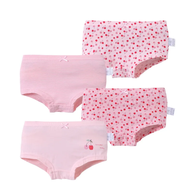 4 шт./упак. детские трусики хлопковое нижнее белье для девочек-подростков белые