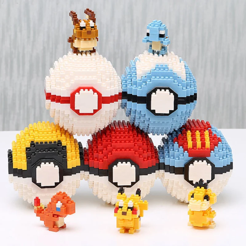 

Pokemon Ball Building Blocks Assembled Pikachu Fire Dragon Children's Educational Decompression Toys Children's Christmas Gifts