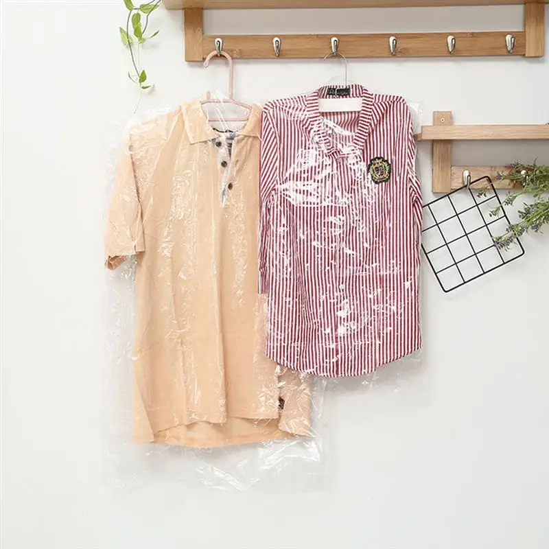 Одноразовые пылезащитные чехлы для одежды 50 шт. подвесной карман хранения шкаф