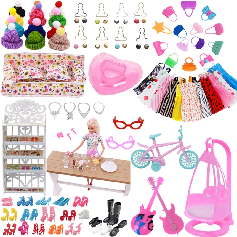 

Barbies Accessories Mini Skirt Outfit Bkini Swimsuit Guitar Highheels Pants For 11.8Inch Doll Clothes Our Generation Girl Toys